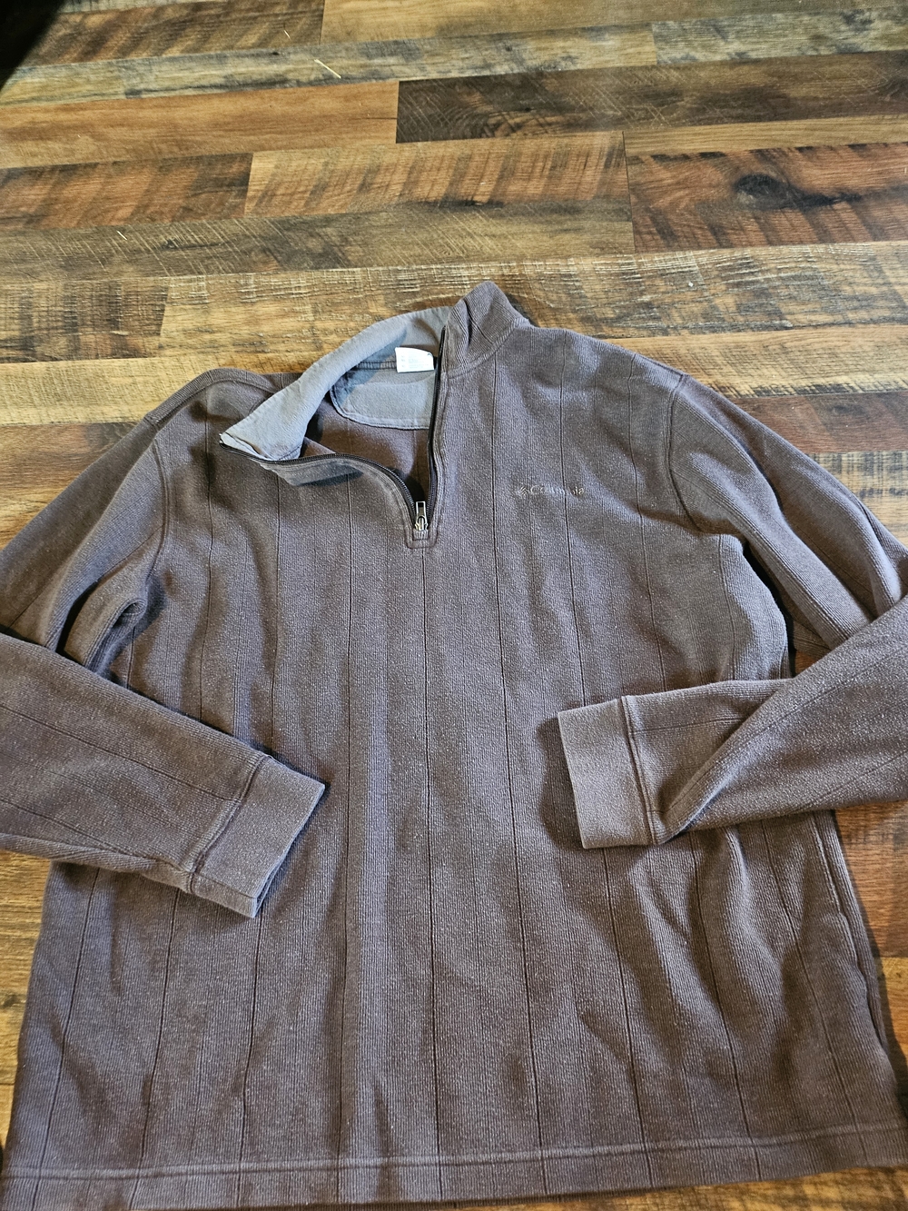 Columbia Men's Brown Quarter-Zip Fleece Sweater